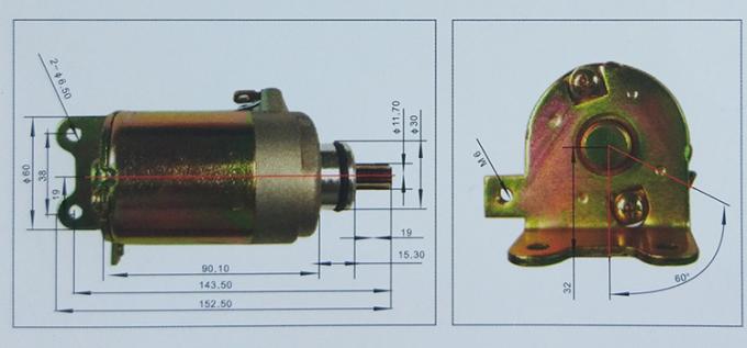 Wasserdichte Bewegungsmotorrad-Metallmaterial-Verschleißfestigkeit des Starter-CH125